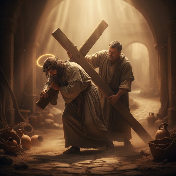 The Fifth Station: Simon Helps Jesus Carry His Cross